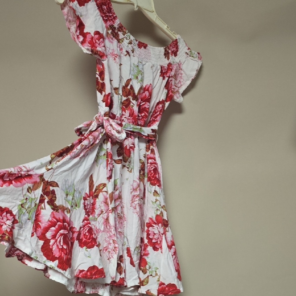 Justify Red and White Floral Mini Dress